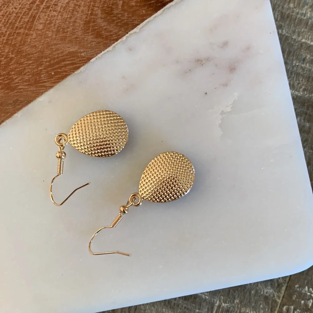 Teal Druzy Earrings - Picture 2 of 3